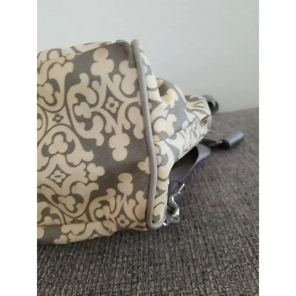 Petunia Pickle Bottom Backpack Shoulder Diaper‎ Bag Gray Light Yellow Green